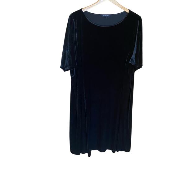 Lands end plus size Elegant Black Velvet Dress 2X witchy moody goth whimsigoth - Picture 1 of 7